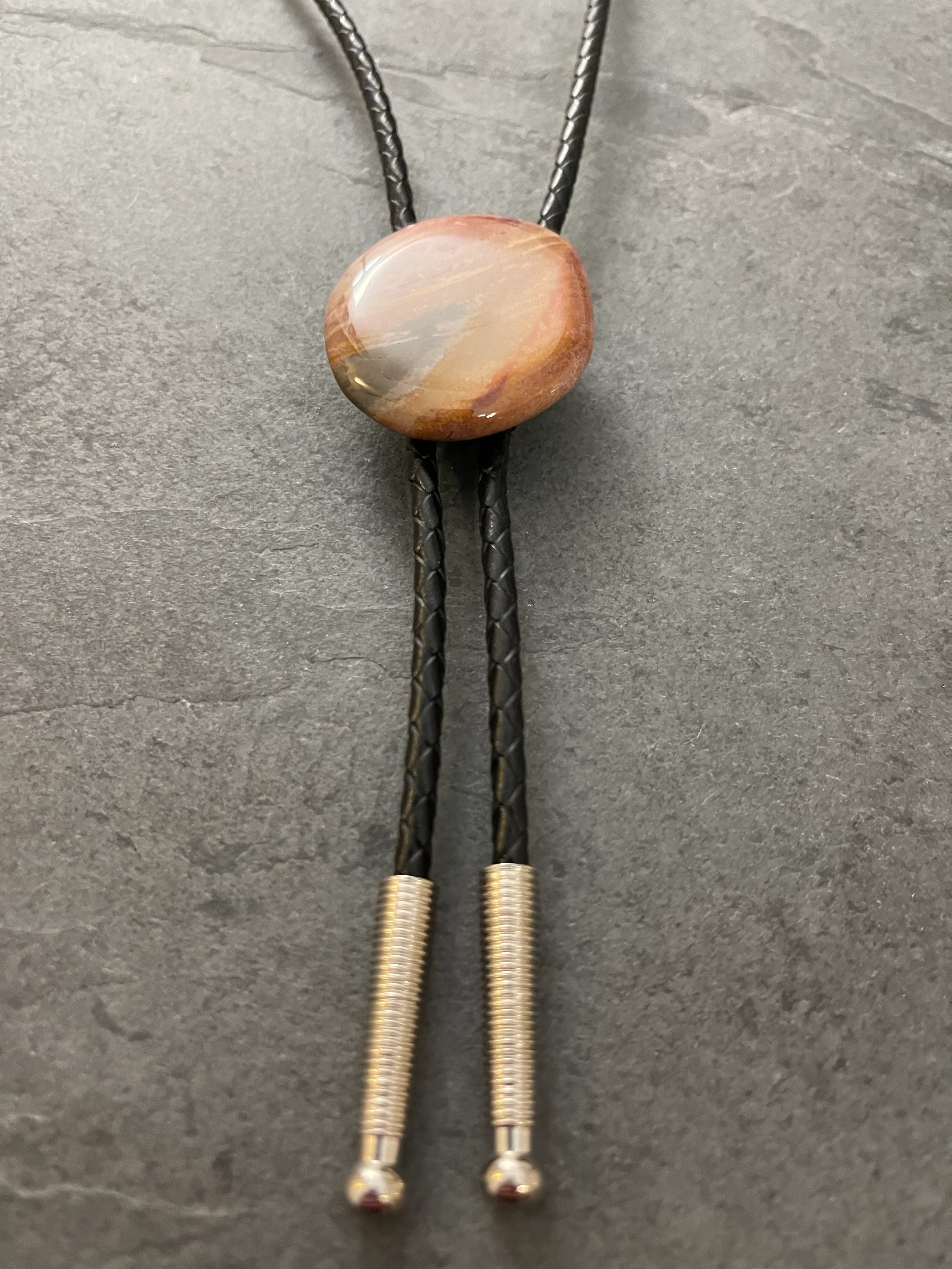 Fiery Ombre – Polychrome Jasper Bolo Tie 01 - Image 3