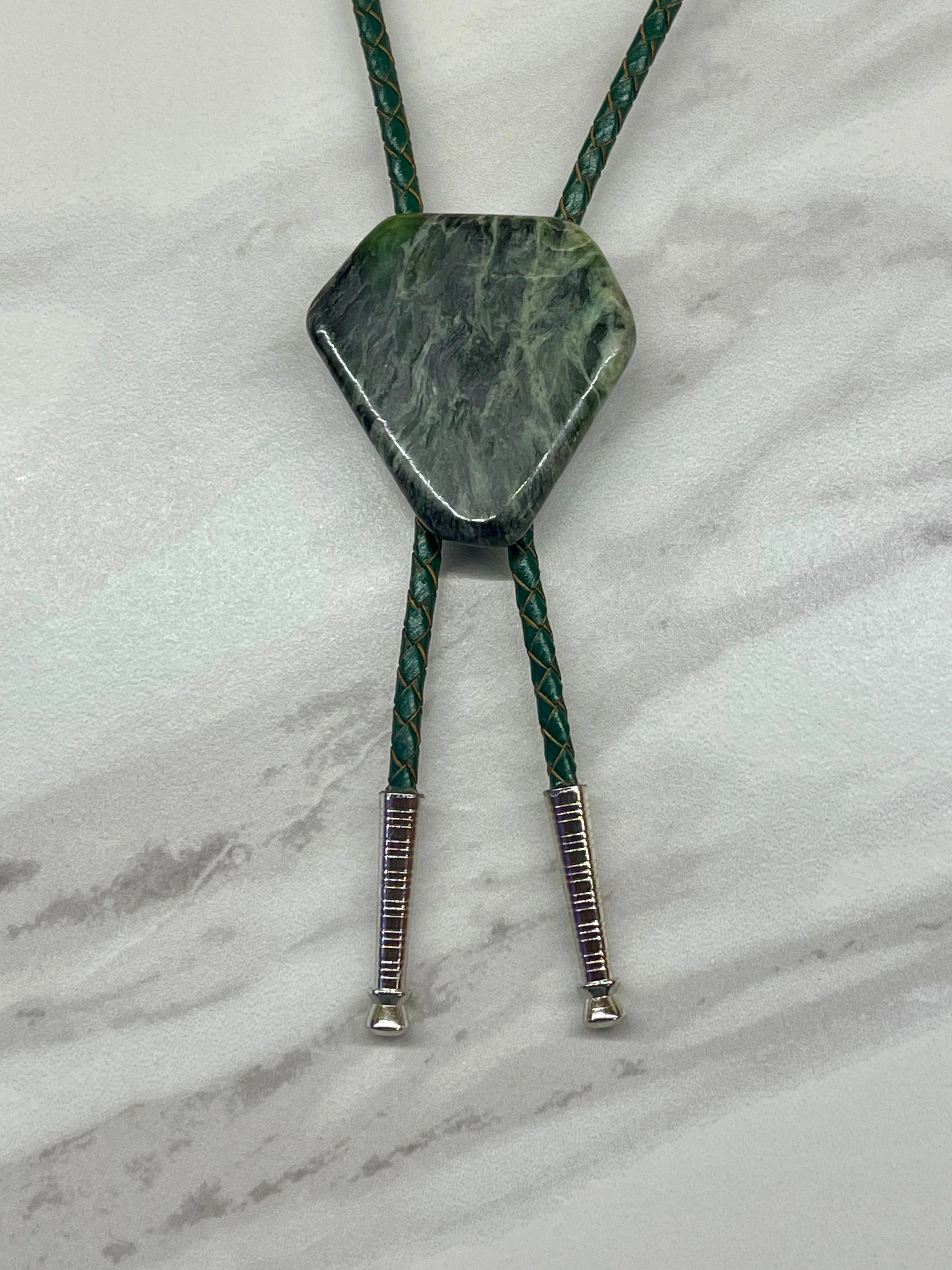 Mossbound Peak – Green Jade Bolo Tie - Image 5