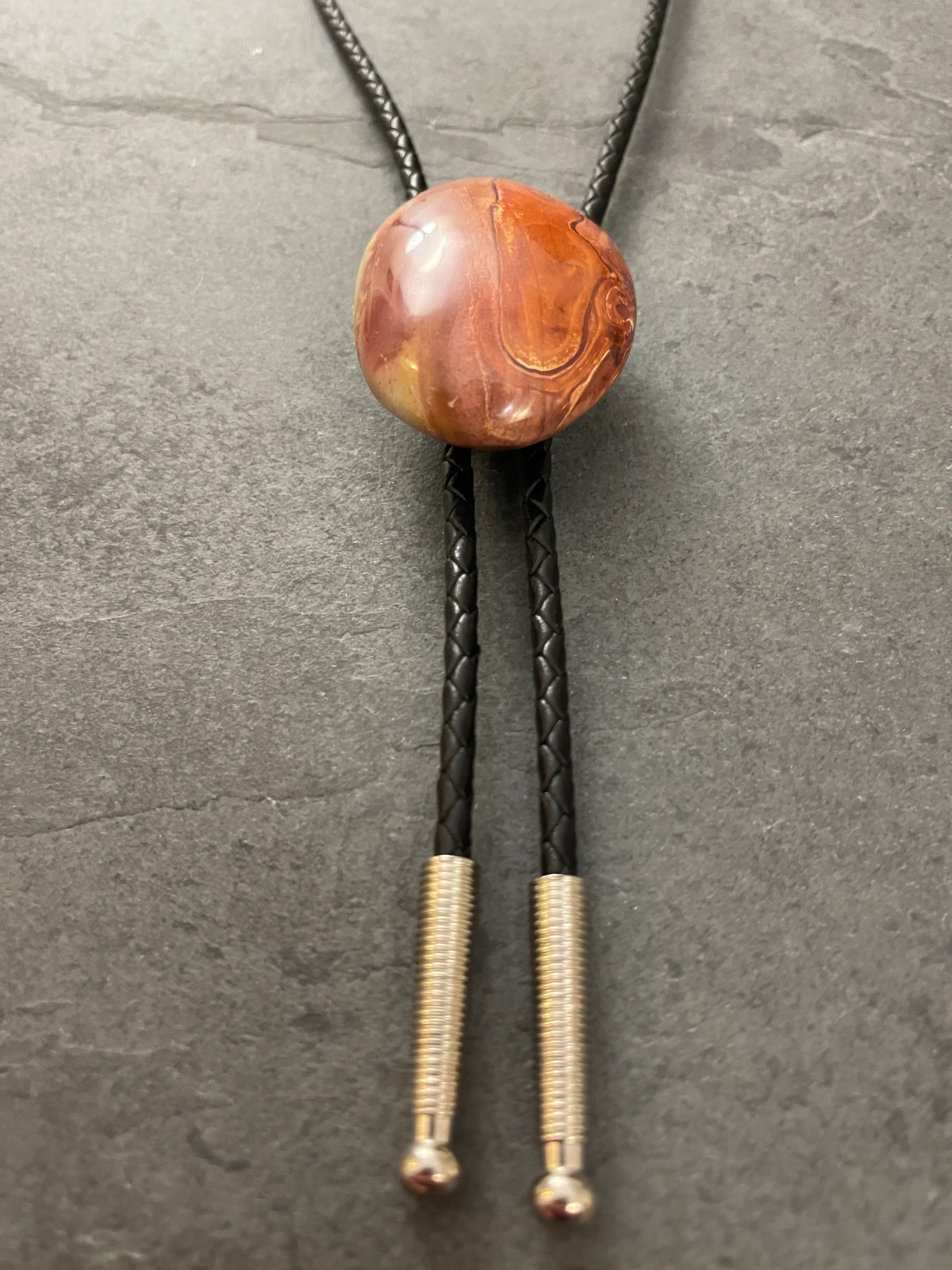 Terracotta Cascade – Polychrome Jasper Bolo Tie - Image 3