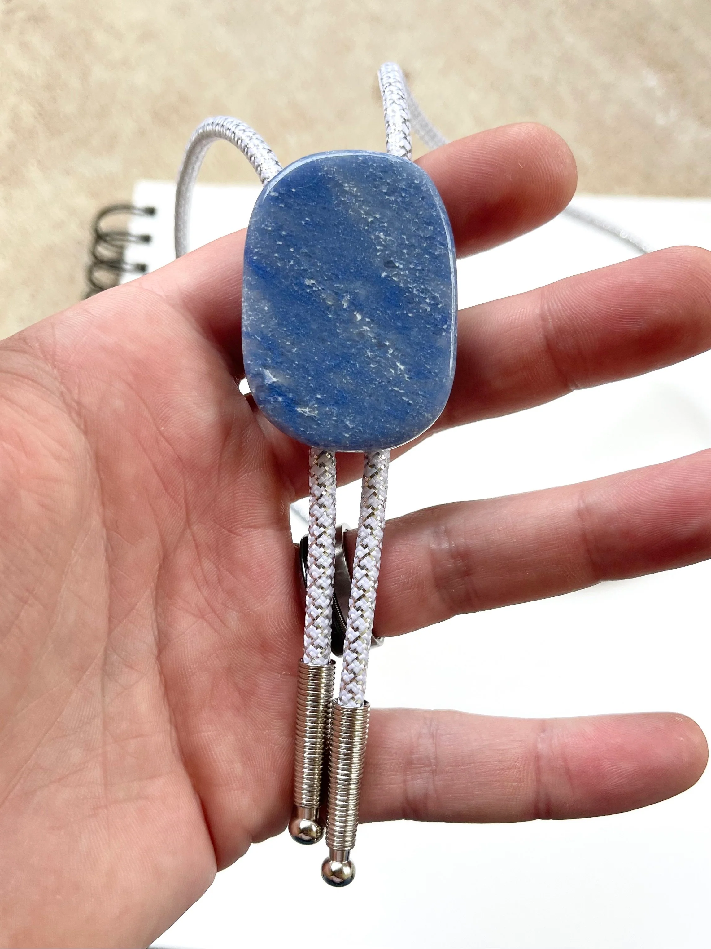 Winter Flash – Blue Quartz Bolo Tie - Image 4